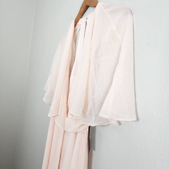 NEW Modcloth Wrapped In Rapture Pink Chiffon Wrap Midi Dress - Picture 8 of 14